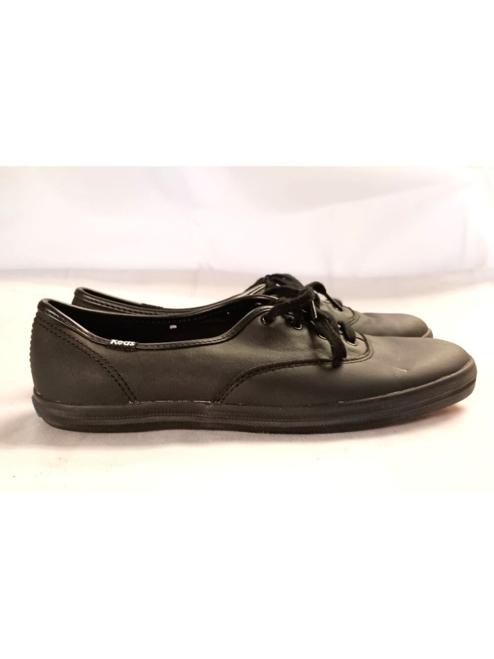 Keds Champion Originals Black Leather Lace-Up Sneakers Women 8.5 Worn Once